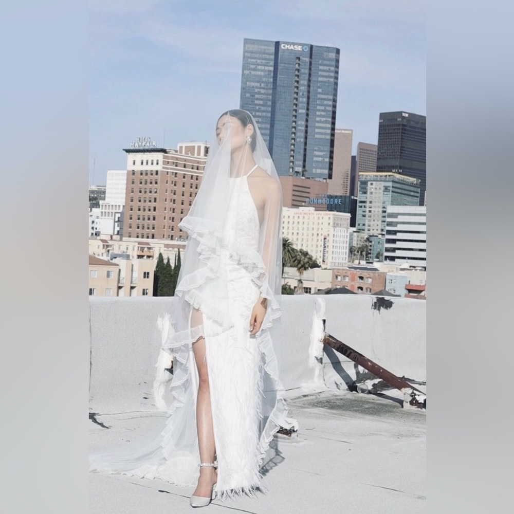 Etsy ruffle wedding veil